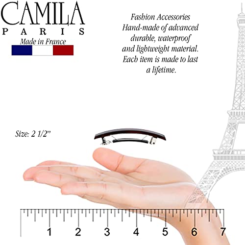 CAMILA PARIS AD1/2 קליפ חרטת שיער צרפתי לבנות, סט של 2 אבזם מתכת גומי חזק אחיזת שיער אחיזה לנשים, ללא החלקה