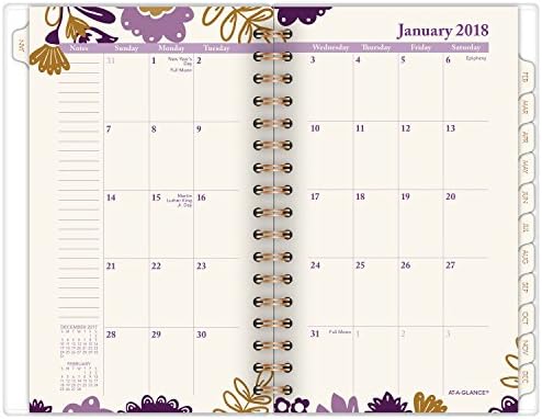 מתכנן שבועי/חודשי AT-A-Glance, ינואר 2018-דצמבר 2018, 3-7/8 x 6-1/8, אינגריד