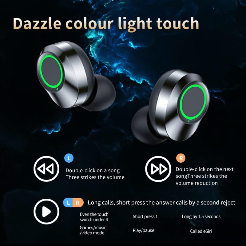 Volt Plus Tech Wireless V5.3 LED Pro אוזניות אוזניות התואמות ל- Toshiba Excite Go IPX3 מים Bluetooth ומי זיעה/הפחתת