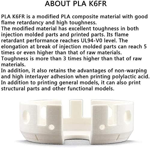 נימה מדפסת תלת מימדית 1.75 ממ, PLA K6FR חומר מעכב להבה 1 קג, קשיחות מעולה שונה חומר מורכב המתאים למדפסת FDM שחורה