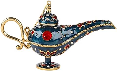 QIFU צבוע ביד כחול קסם מנורת פלטורין תכשיט תכשיטים תלויים, מתנה ייחודית למשפחה