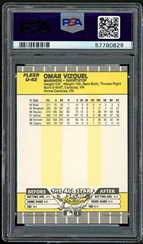 כרטיס טירון של עומר ויזקל 1989 עדכון פלייר U-62 PSA 8