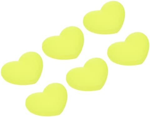 פטיקיל טניס רטט מנחת, 6 חבילה לב בצורת סיליקון הלם בולם מחבט מחרוזת דעיכת עבור טניס מחבט, צהוב