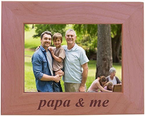 CustomGiftsnow Papa & Me - מסגרת תמונת עץ - מתאימה לתמונה 5x7 אינץ '
