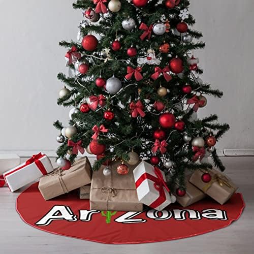 קקטוס אריזונה דגל מפת עץ חג המולד חצאית עץ חג המולד רך מחצלת חג המולד לקישוט חג המולד למסיבת חג 30 x30