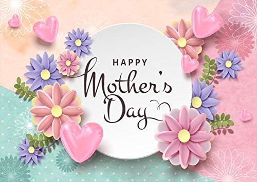 8 * 6 רגל שמח אמא של יום תפאורות אמא של יום אהבת לב נייר פרחי צילום רקע אמא של יום סגול וורוד פרחים תמונה רקע עבור מסיבת סטודיו