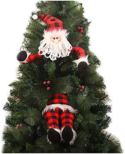 קישוט חג המולד של XIOS חופשות חורף לחג המולד חיבוק עץ סנטה טופר- עץ חג המולד טופר סנטה האגגר אופנוען גנומס פסלונים