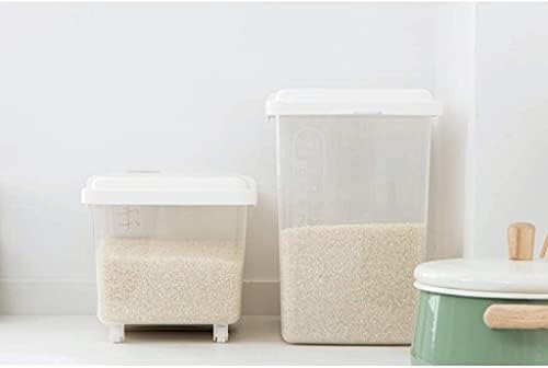 סל אורז תיבת אחסון מיכל חצי להעיף סוג אורז דלי עם גלגלת, 5/10 ק ג אורז מיכל, אורז צילינדר, תבואה אחסון אחסון מיכל