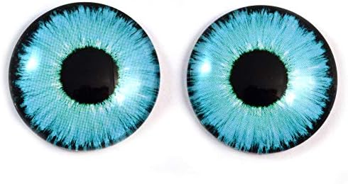 ניאון בהיר עיניים זכוכית כחולה קסומה קבורוכונים עין 6 ממ - 40 ממ תכשיטים אמנות מס פסלים פסל כיפה שבבי גלגל