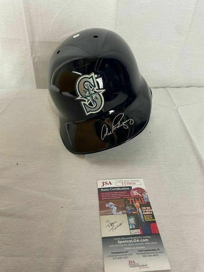 אלכס רודריגז חתם על קסדה עם חתימה של מרינרס טי - טי-35959-קסדות עם חתימה של ליגת הבייסבול