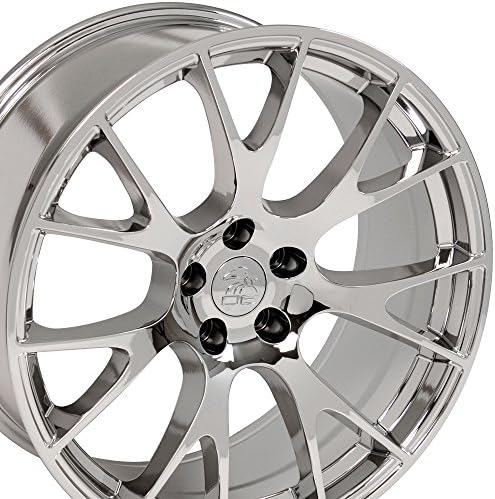 OE Wheels LLC 22 אינץ 'חישוקים מתאימים לקרייזלר אספן דקוטה דורנגו ראם 1500 Hellcat Style DG69 Chrome 22X10