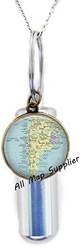 AllMapsupplier Applier Cermation שרשרת כד, Urn Map Argentina, Map Chile, Urn, Argentina Map שרשרת Urn, שרשרת Urn