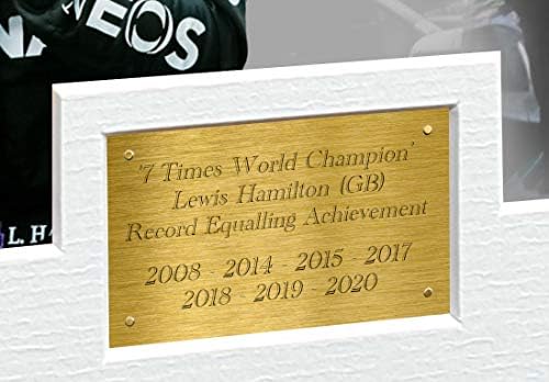 קיטבגים וארונות 7 פעמים מהדורת חגיגת אלוף העולם-א4 12 על 8 חתום לואיס המילטון-מרצדס-אמג פטרונאס-צילום חתום מסגרת