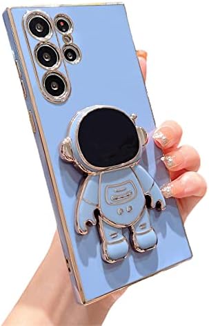 Xayah תואם ל- Samsung Galaxy S23 אולטרה טלפון מארז נשים ציפוי אסטרונאוט קיקסטנד קלאט מצלמה הגנה מגנה על סיליקון