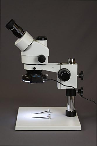 חזון מדעי סימול-מיקרוסקופ סטריאו זום טרינוקולרי מוקד, עינית פי 10, הגדלה פי 3.5-פי 90, 0.5 ו -2 עדשות, מעמד