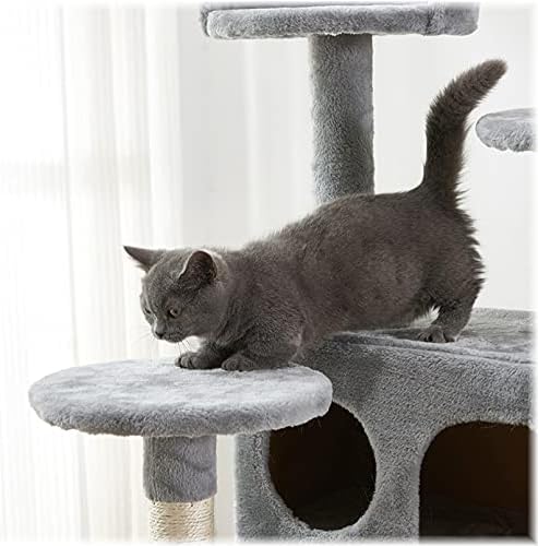 חתול עץ, 52.76 סנטימטרים חתול מגדל עם סיסל גירוד לוח, חתול ריהוט עם מרופד פלטפורמה, 2 יוקרה דירות, עבור חתלתול, חיות מחמד,