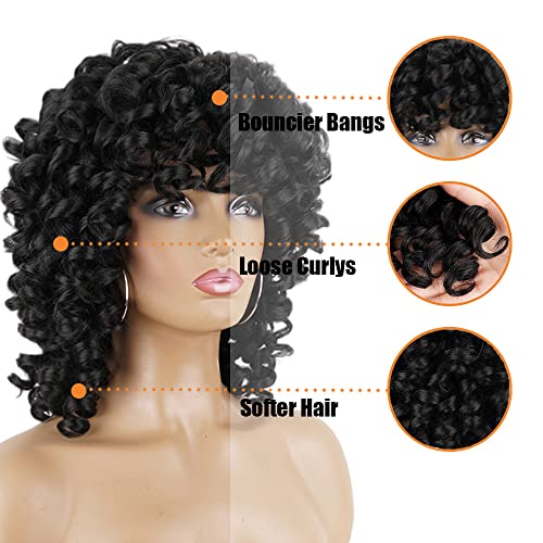 קצר האפרו מתולתל סינטטי שיער פאות לנשים שחורות אפריקאי טבעי שחור רופף מתולתל פלאפי כתף אורך טבעי מחפש שיער פאות
