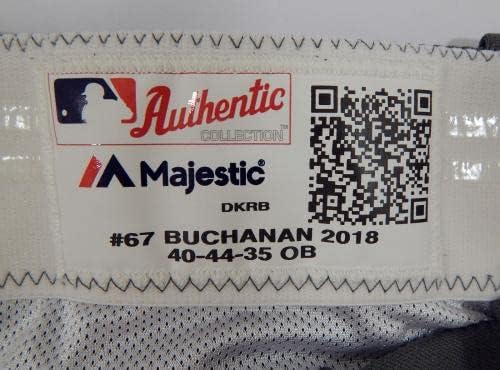 2018 Arizona Diamondbacks Zach Buchanan 67 משחק השתמש במכנסיים אפורים 40-44-35 60-משחק מכנסי MLB משומשים