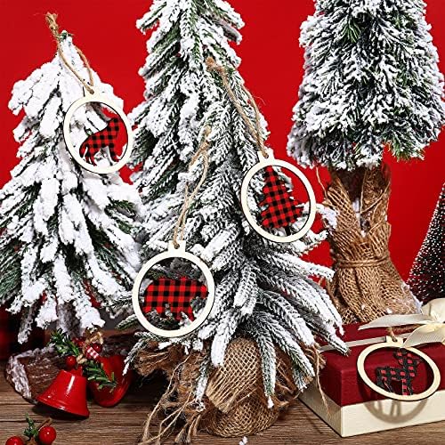 עגול עץ חג המולד קישוטי חלול סריגים איל דוב עץ חג המולד קישוטי חג המולד עץ מגזרות פרוסות חג המולד עץ עץ תליית