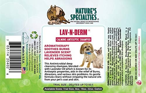 ההתמחויות של הטבע לב-אן-דרם שמפו לכלבים אנטיספטי מרגיע במיוחד לחיות מחמד, מייצר עד 50 ליטר, בחירה טבעית למספרות