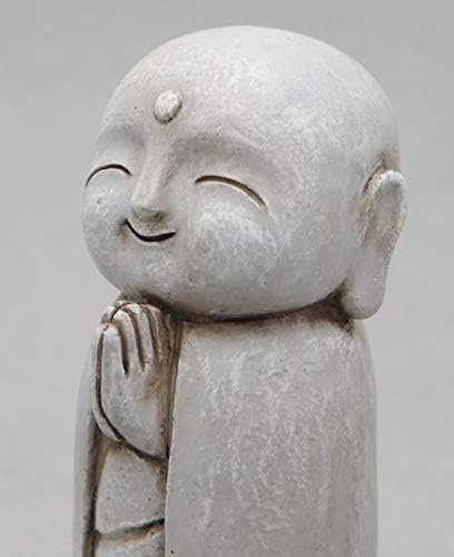 בודהה גרוב ריפוי פסל נזיר ג'יזו לשימוש חיצוני מקורה בגימור שטוף אפור