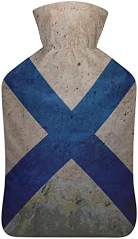 דגל וינטג 'של בקבוק מים חמים סקוטלנד עם כיסוי קטיפה רכה שקית הזרקת מי גומי חמים 1000 מל