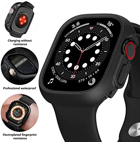 FYY עבור כיסוי מארז Apple Watch תואם ל- Apple Watch Ultra 49 ממ, מארז מחשב קשה דקיק במיוחד עם מגן מסך זכוכית מזג כסה
