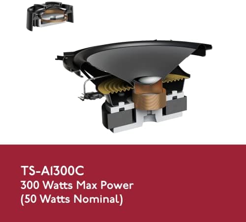 פיוניר TS-A1300C סדרה 5-1/4 300 W MAX POWER, חרוט IMPP פחמן/MICA מחוזק, 20 ממ PI טוויטר-רמקולים רכיבים