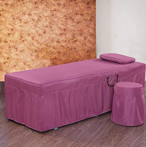 ערכות גיליון שולחן עיסוי ברקמה ， צבע טהור נושם כותנה מיטת יופי כיסוי 4 חלקים פשוטים סלון מיטות סלון-185x70 סמ