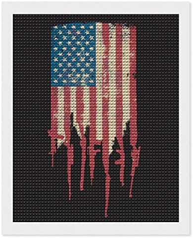 אמריקה דגל ארהב אקדחים DIY 5D ערכות ציור יהלומים מלאות מקדח נקודות יהלומים תמונות אמנויות מלאכה לקישוט הבית 16 x20