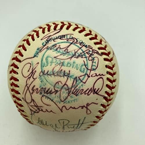1976 קבוצת קנזס סיטי רויאלס חתמה על בייסבול בליגה האמריקאית ג'ורג 'ברט פסא - כדורי בייסבול חתימה