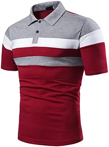 חולצת פולו לגברים של NYYBW שרוול קצר - חולצות צוואר עגולות בלוק צבע חסימה טניס חולצת טניס רגילה התאמה אופנה מעוצבת