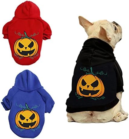 חבילה של 3 כלבים תלבושות ליל כלב רוחות רפאים דלעת בגדי כלבים ליל כלב קפוצ'ונים שלדים שלדים כלבים בגדי חורף סווטשירט