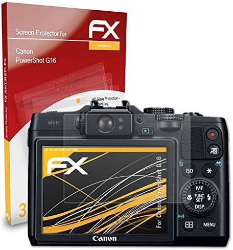 מגן המסך של Atfolix התואם לסרט הגנת המסך של Canon PowerShot G16, סרט מגן FX אנטי-רפלקטיבי וסופג זעזועים
