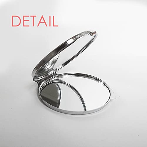 בזיליק פריז פריז איור יד קומפקטית מראה קומפקטית עגול זכוכית כיס נייד