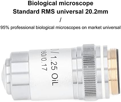 עדשת מיקרוסקופ אובייקטיבית אכרומטית בעלת הספק גבוה פי 100 ממשק מצופה פליז 20.2 ממ לאביזרי מיקרוסקופ;