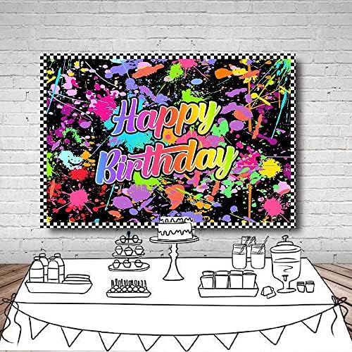 ליוויג 7 על 5 רגל מסיבת יום הולדת צילום תפאורות צבעוני גרפיטי להתיז צבע רקע בני בנות מסיבת יום הולדת מקורה חיצוני קישוטי
