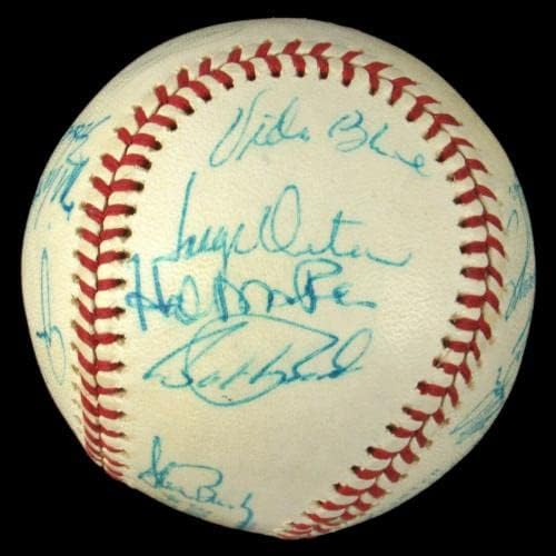 מדהים 1975 קבוצת משחקי הכוכבים המדהימה חתמה על הבייסבול תורמן מונסון האנק אהרון JSA - כדורי בייסבול חתימה