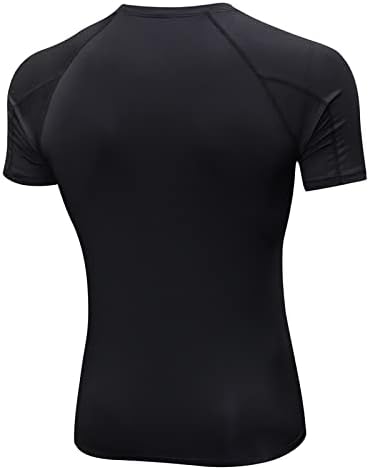 חולצת דחיסה גברים, גברים קצרי שרוול קצרים מפעילים אימון לחולצות כושר אתלטיות