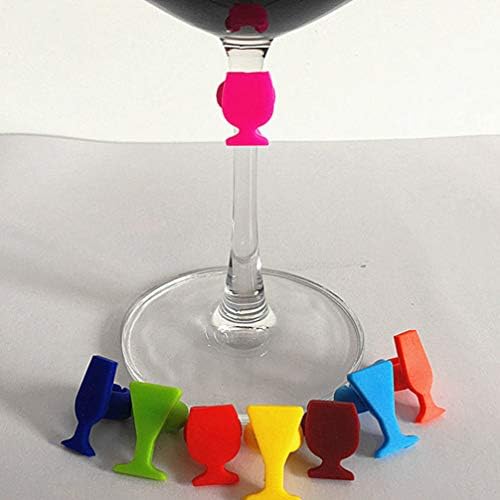 המוטון 24 יחידות יין סמן סיליקון חמוד זכוכית צורת יצירתי גביע סימן שתיית כוס מזהה עבור מרטיני שמפניה קוקטיילים