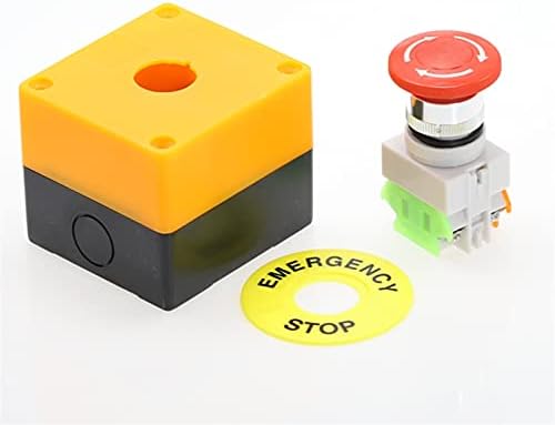 NYCR 1PCS מעטפת סמן אדום לחצן כפתור כפתור DPST פטריות חירום כפתור AC 660V 10A NO+NC LAY37-11ZS