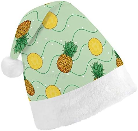 חג המולד סנטה כובע, אננס ירוק פס חג המולד חג כובע למבוגרים, יוניסקס נוחות חג המולד כובעי לשנה חדשה חגיגי תלבושות חג מסיבת