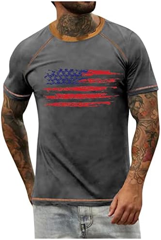 4 ביולי חולצות גברים חולצות שרירים 1776 שרוול קצר גרפי אימון חדר כושר חולצה דגל אמריקאי