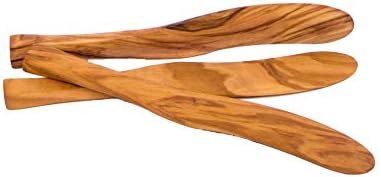 סכיני חמאת עץ זית, סט 3 מפזרי ריבת עץ-אקווד