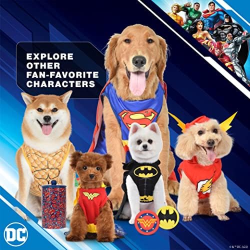די. סי קומיקס גיבור סופרמן ליל כל הקדושים כלב תלבושות - גודל גדול - / די. סי גיבור ליל כל הקדושים תחפושות לכלבים,