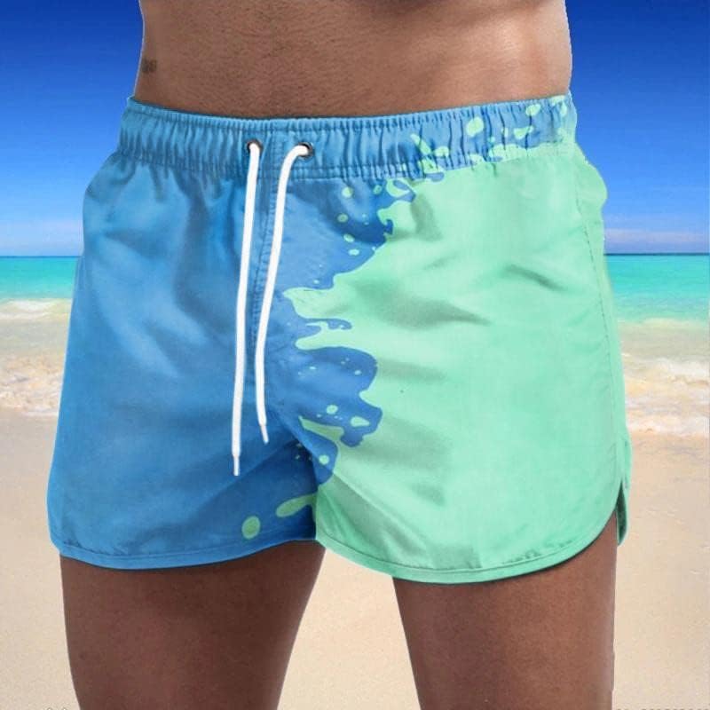 אלסטי מכנסיים קצרים לגברים גברים בגד ים עם דחיסת אוניית בגד ים מהיר יבש גלישה קיץ חוף גברים