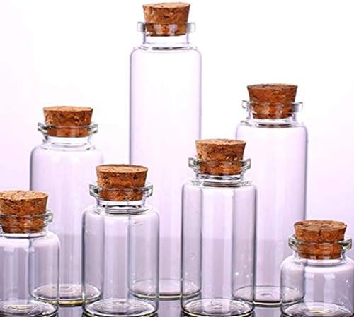 Cabilock Terrarium מיני מכולות 24 יחידות בקבוק זכוכית מיני עם פקקים מיכל אחסון פקק לפריח תה תבליני סוכר ממתקים מלאכת אמנות