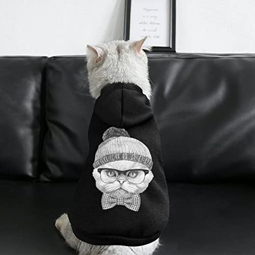 פנים חתול חמוד קפוצ'ון חיות חמוד סווטשירט חורף עם כובע לחתול כלב תלבושת גור מזג אוויר קר