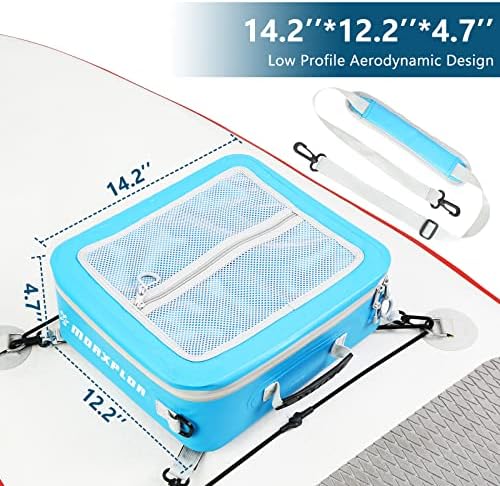 Morxplor עמיד למים PVC חומר משוט תיק סיפון קירור, 12 יכול לגלוש SUP סיפון שקית סיפון קיר יותר כיס עליון עם רצועות