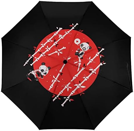 מטריית נסיעות פנדות זומבי מטרייה מתקפלת עמידה לרוח לגשם מטרייה ניידת אוטומטית פתיחה וסגירה